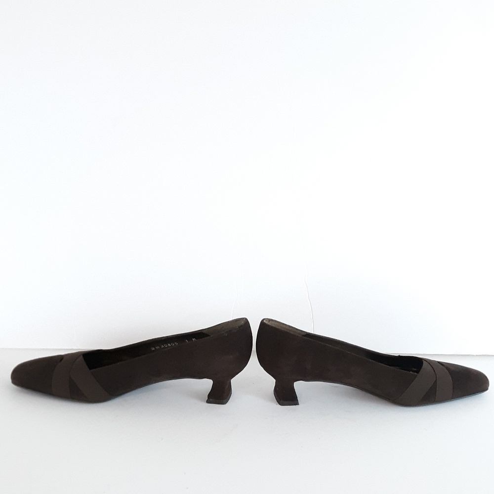 Stuart Weitzman “Scotch”Suede Square Toe Pumps 7 - Picture 5 of 8